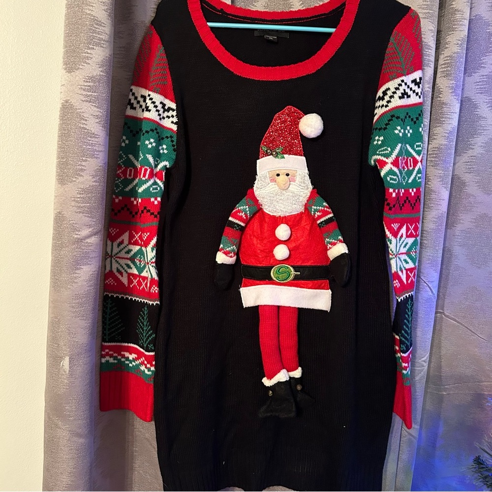 XL women’s ugly sweater/dress and L leggings